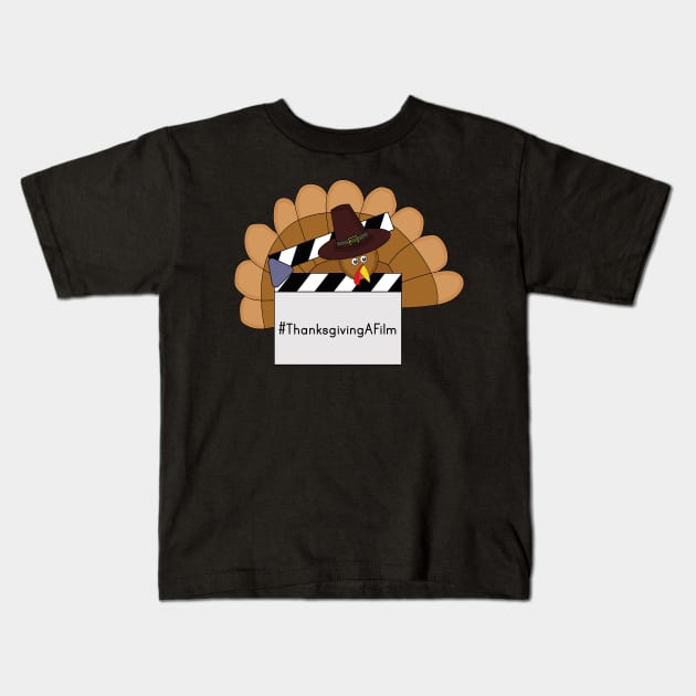 Thanksgiving A Film Turkey and Clapperboard Kids T-Shirt by DiegoCarvalho